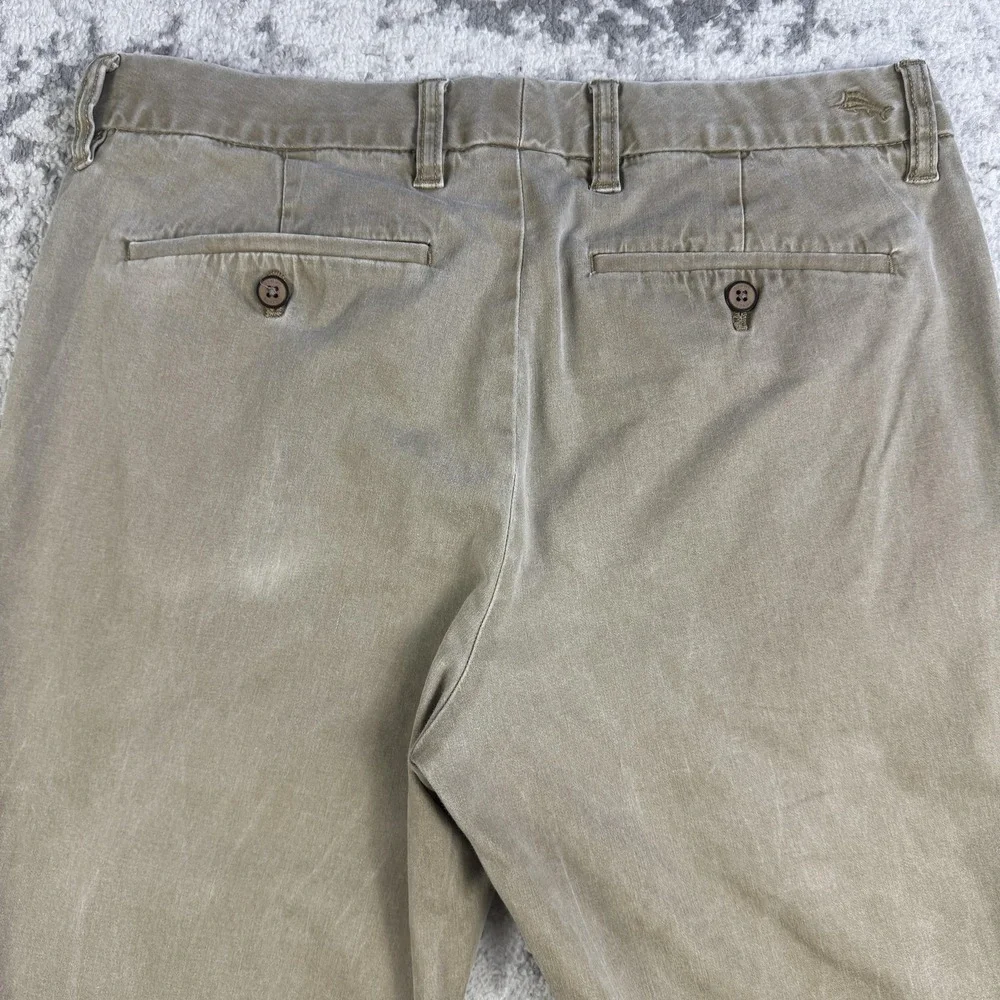 Tommy Bahama Pants Mens 34x32 Beige Chino Stretch Casual Summer Flat Front